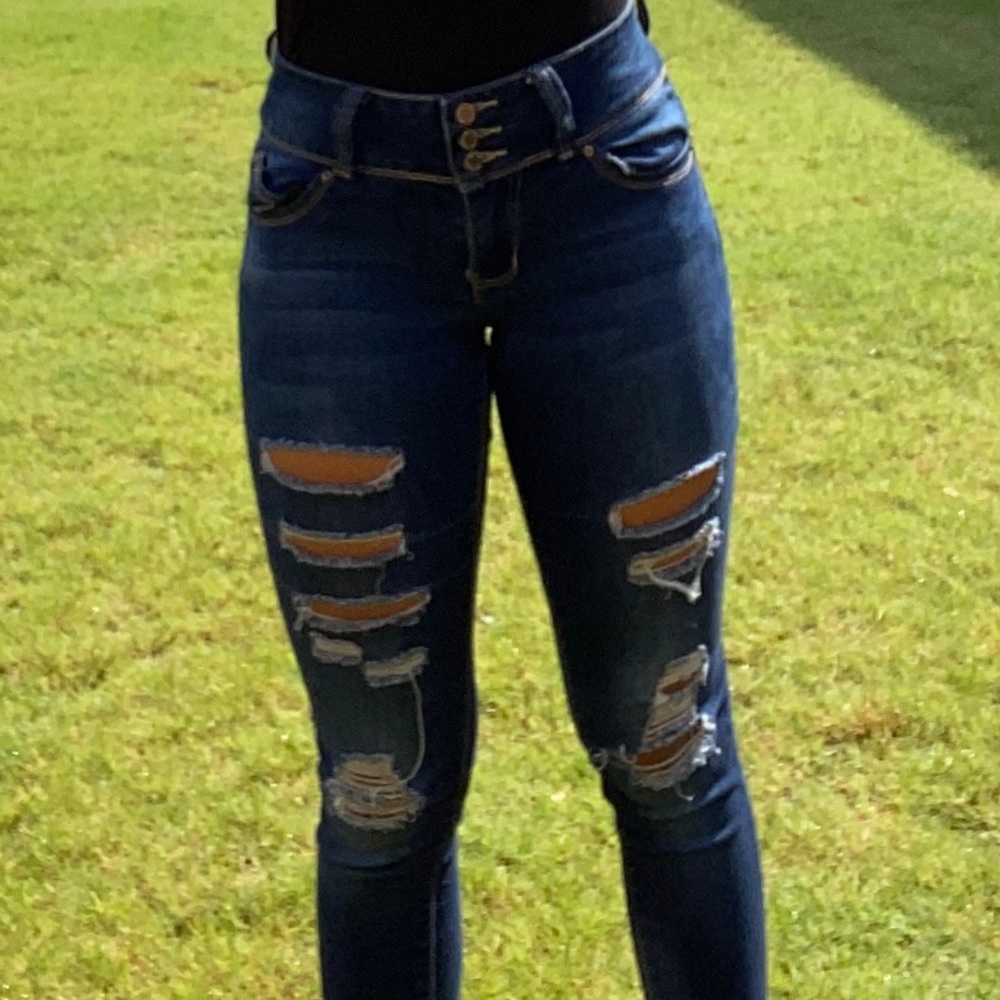 Ripped denim jeans